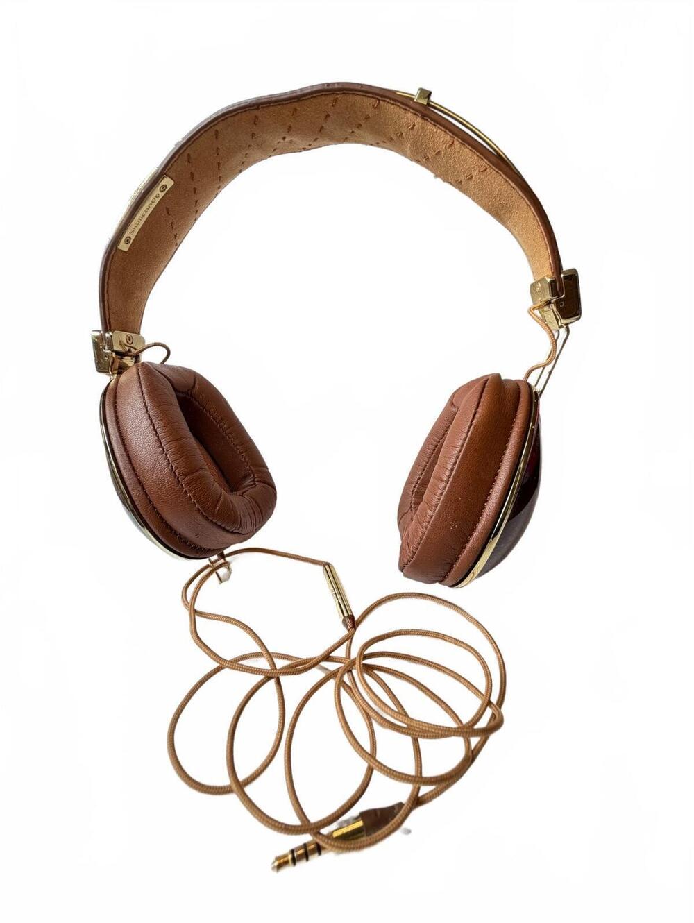 Skullcandy x Roc Nation Aviator Brown Gold Headphones 2010 Unworn NOS Rare